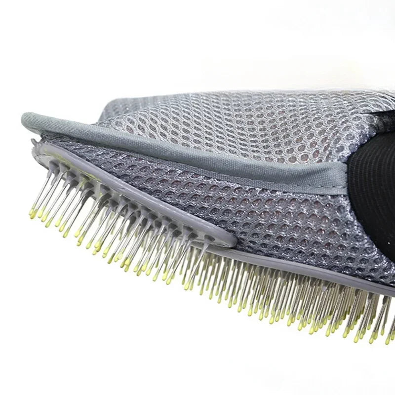 Hunde Fellpflege Handschuh Grau