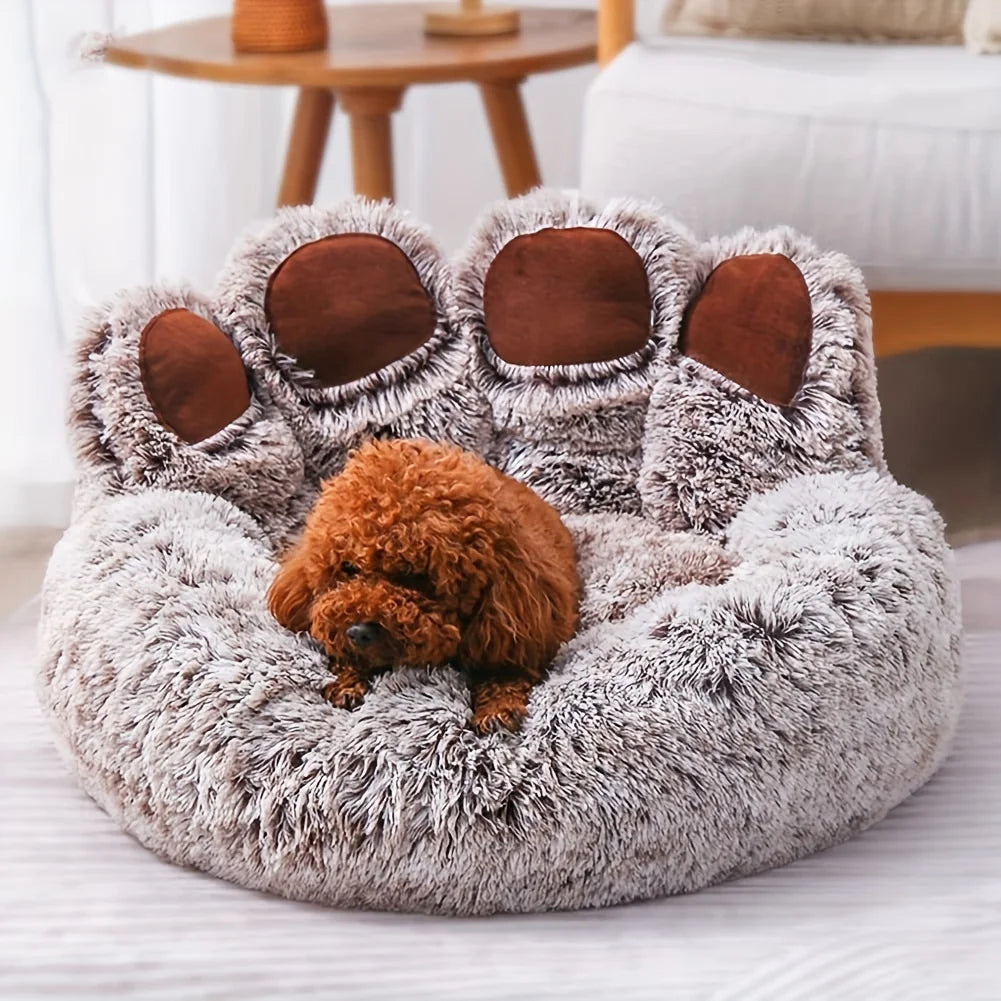 Kuschelbett für Hunde in Bärenpfote Braun
