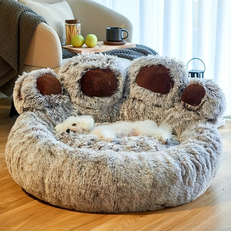Kuschelbett für Hunde in Bärenpfote Grau
